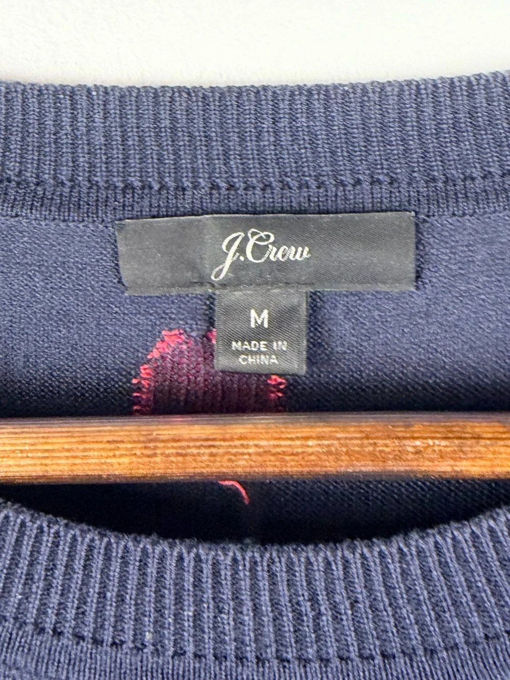 J. CREW Sweater DOT Silk Tencel Polka Crewneck Navy Poppy Fitted medium